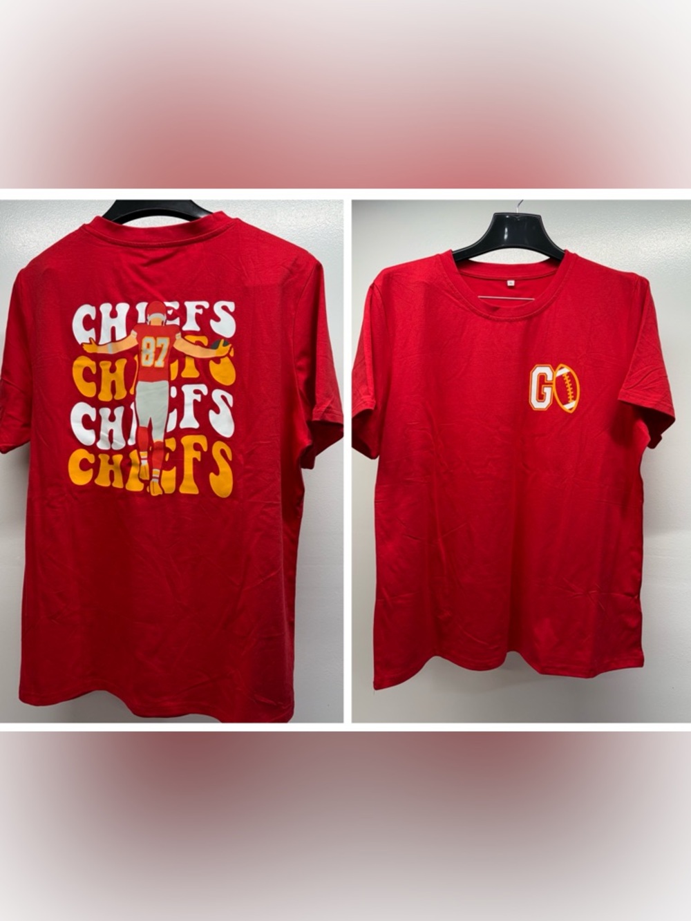 Kansas City Chiefs Red Graphic Tee - Go Chiefs (87) women size X-Large new